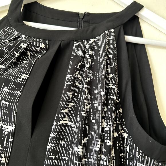 White House Black Market Printed Maxi Dress Size 8 Slit Flowy Romantic Long - Picture 4 of 12